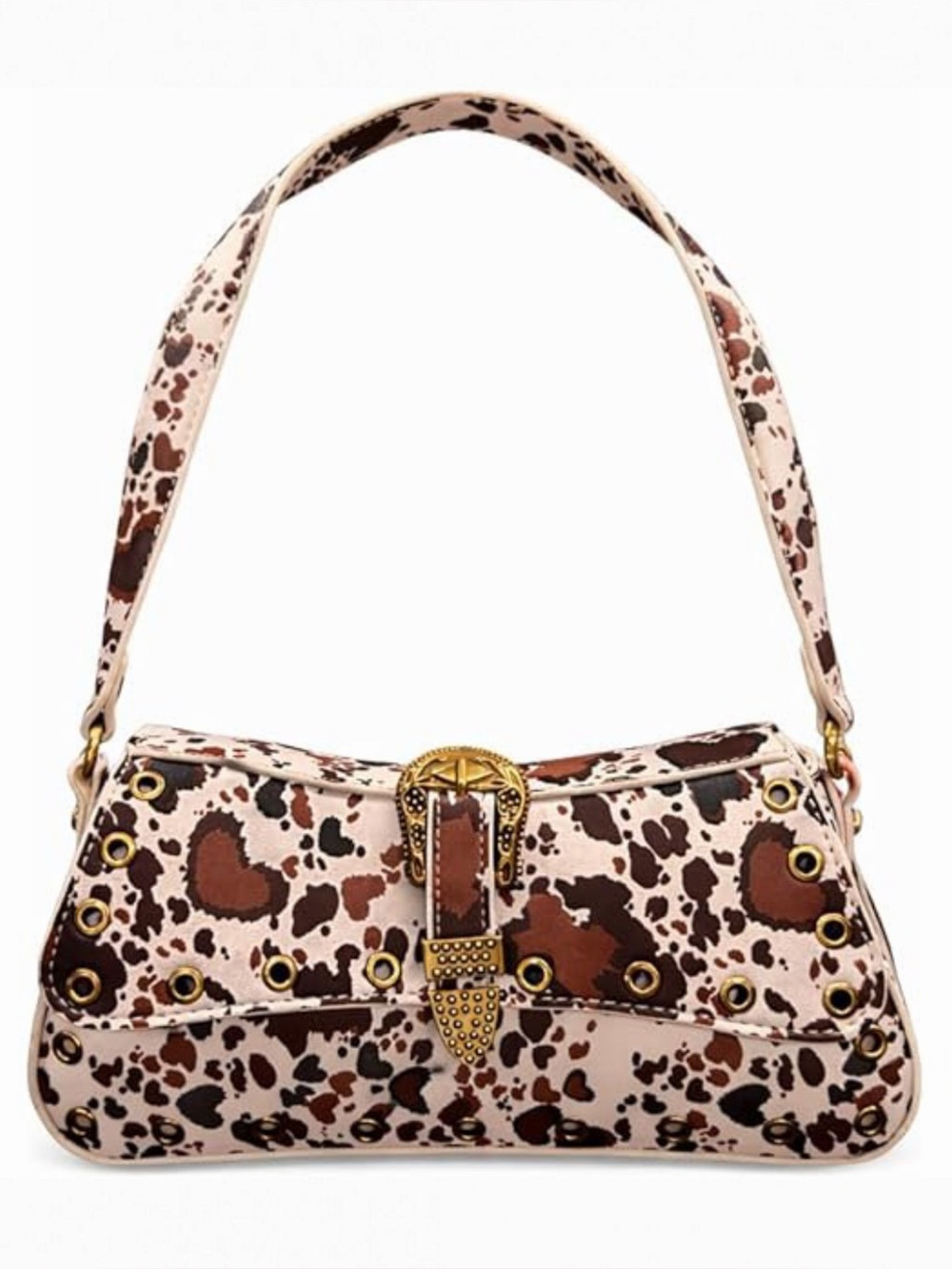 Betsey Johnson Western-Style Cow Print Shoulder Bag